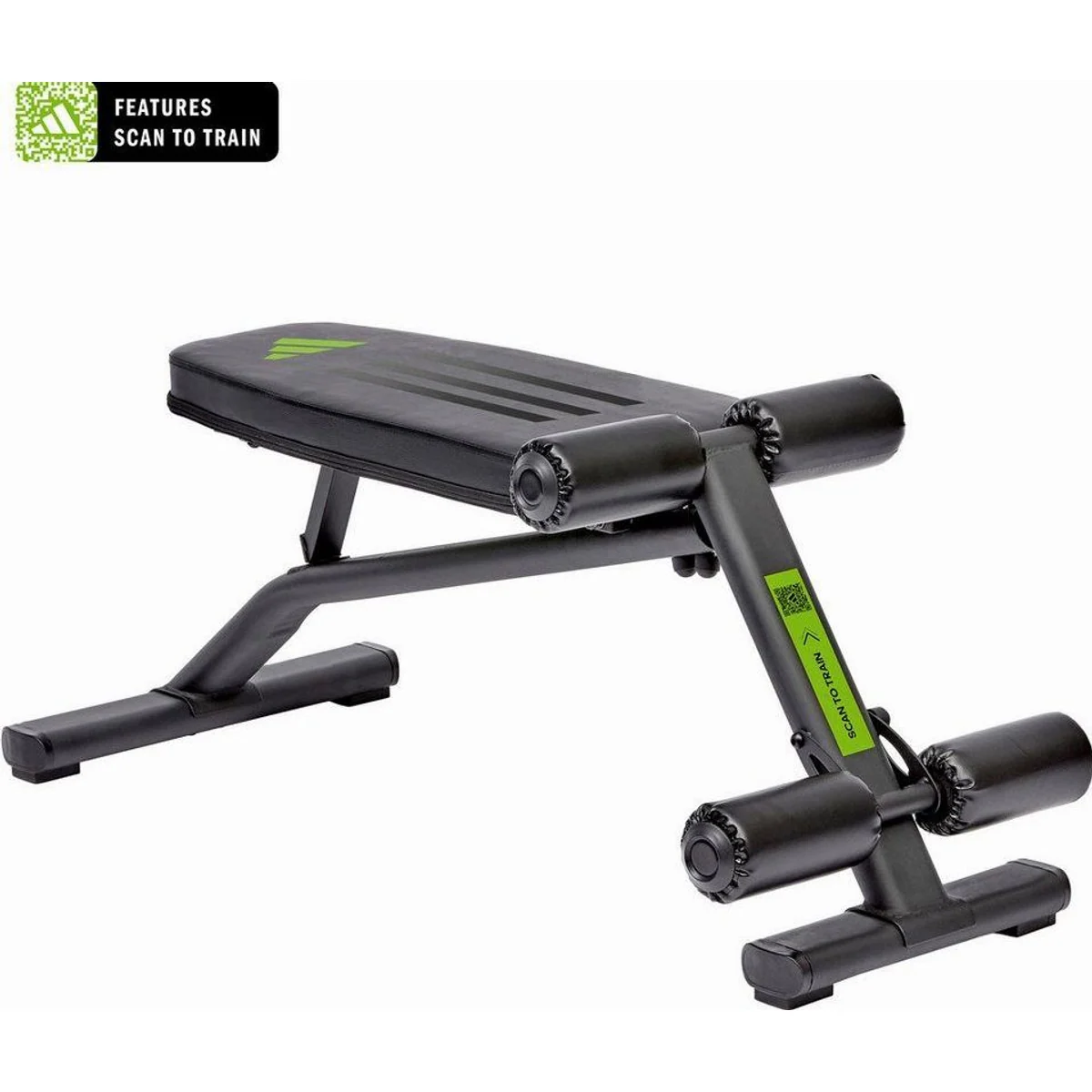 adidas Performance Sit-Up Bank, stabiler Stahlrahmen, ergonomisches Design, integrierter QR-Code