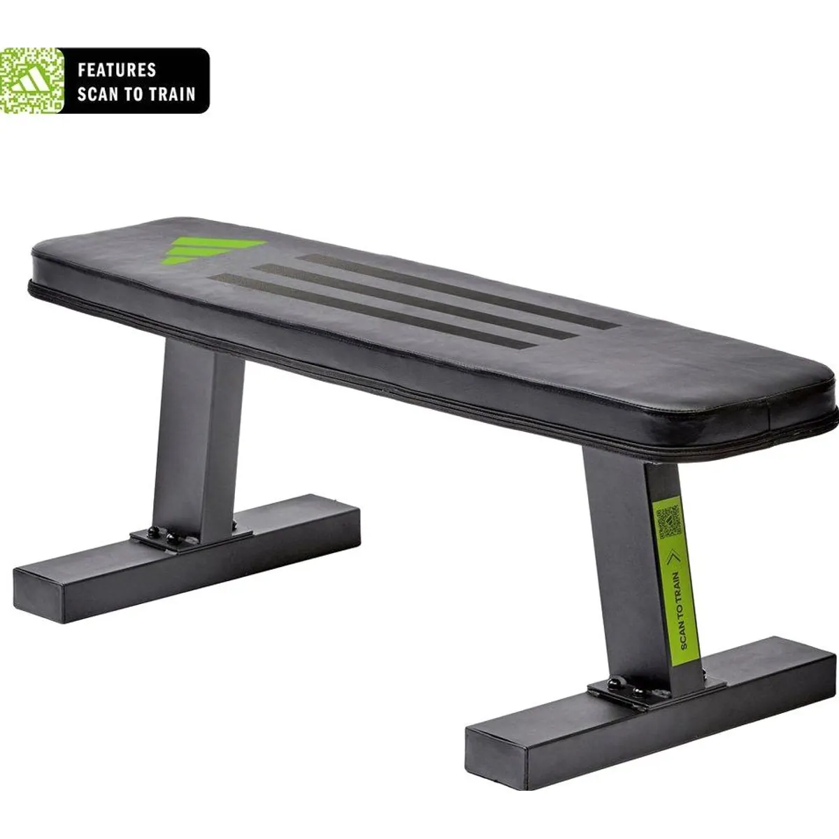 adidas Performance Flachbank, stabiler Stahlrahmen, 205 kg max. Belastung, komfortable Polsterung
