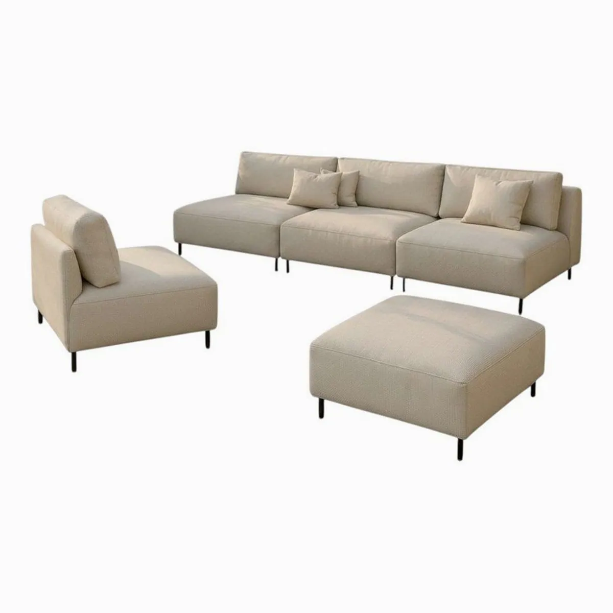A&J MöbelLand Gartenlounge-Set SUN, modernes Design, hohe Funktionalität, wetterfester Stoff 2