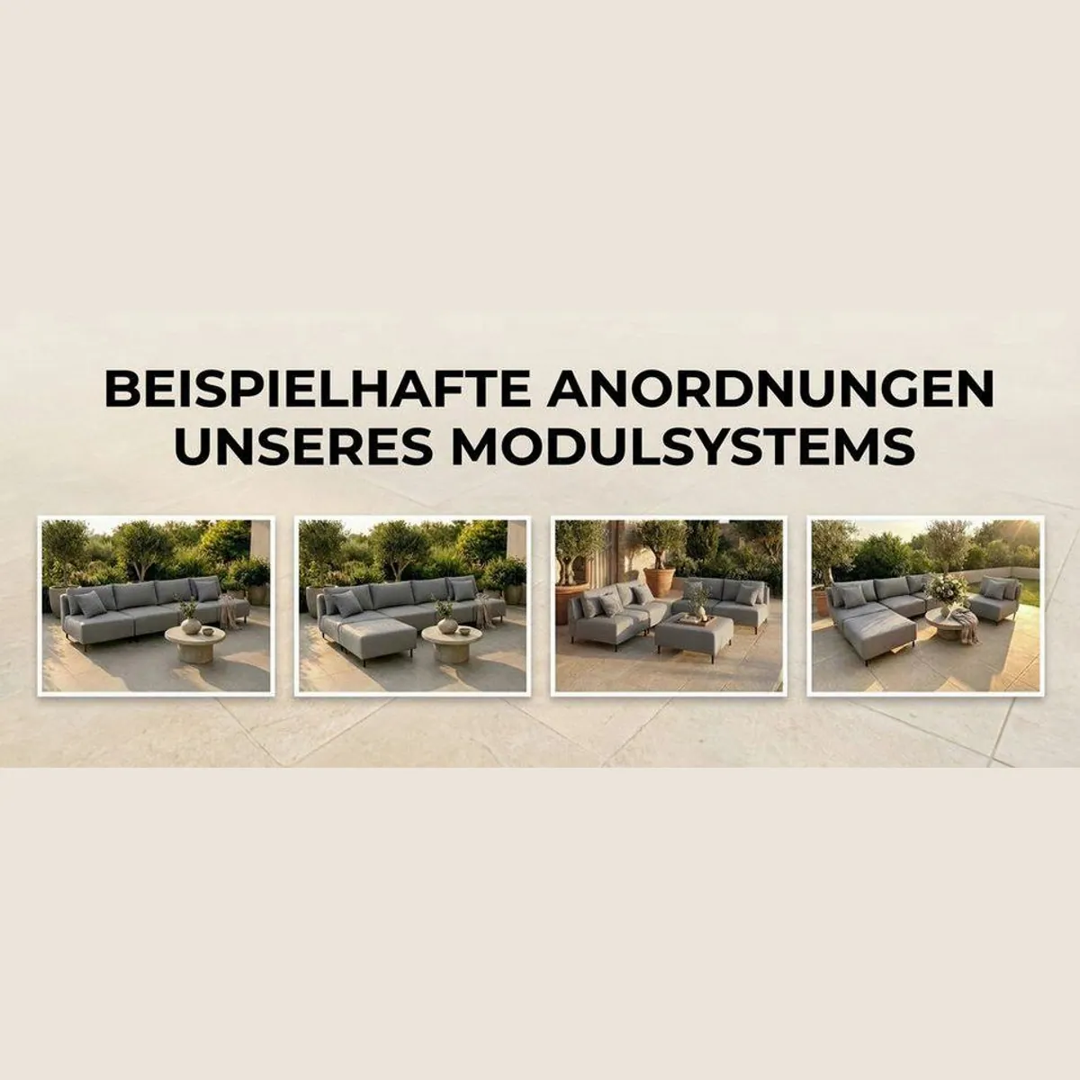 A&J MöbelLand Gartenlounge-Set SUN, modernes Design, hohe Funktionalität, wetterfester Stoff 4