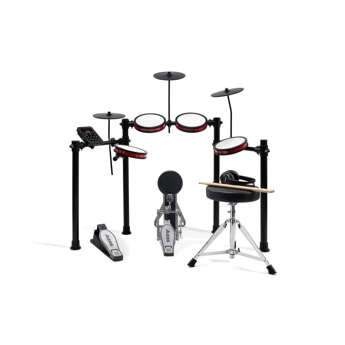 Alesis Turbo Pro E-Drum Set, 4 Mesh-Pads, Bluetooth-Funktion, komplettes Set