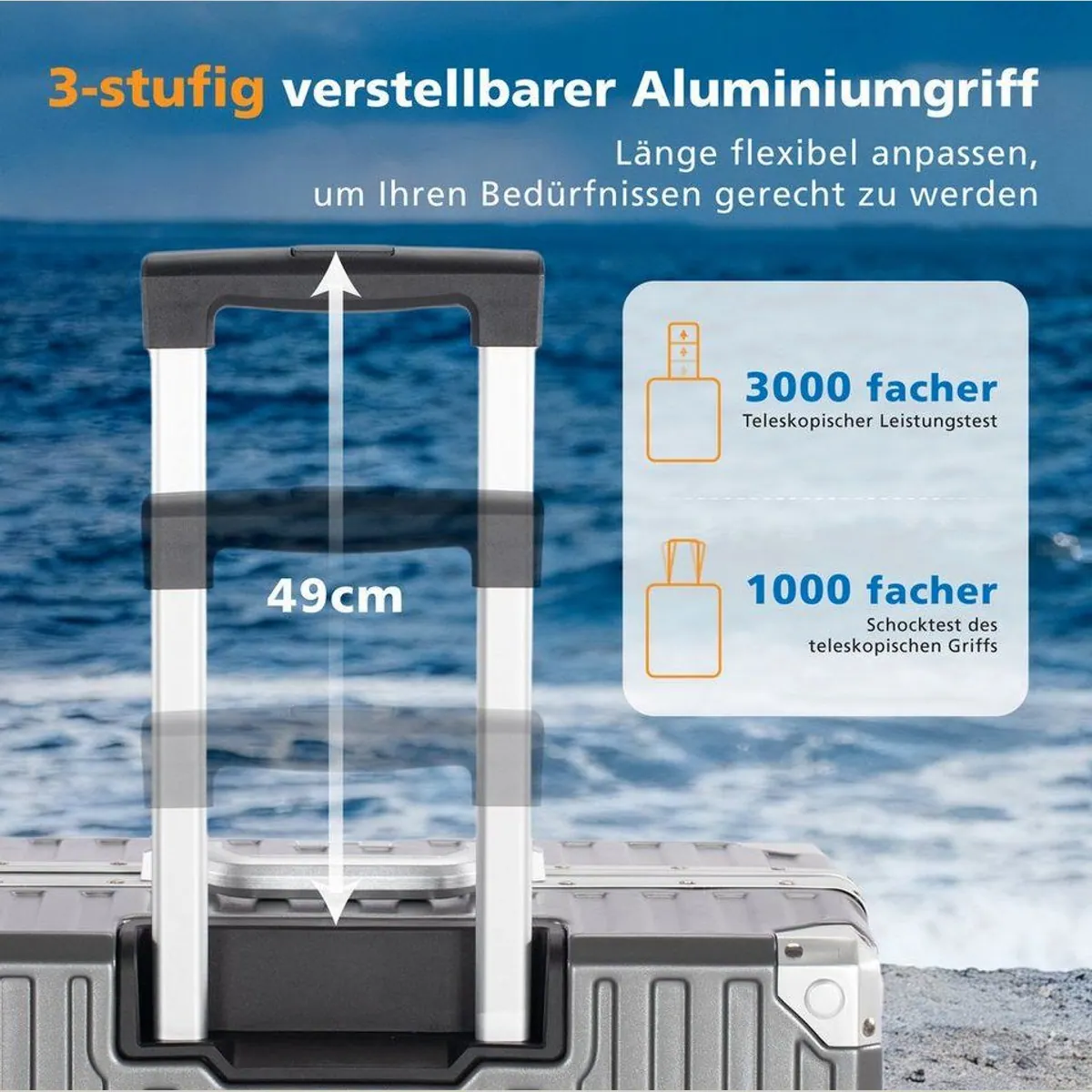 ALPHA CAMP Koffer Hartschale, TSA-Schloss, Aluminiumrahmen — robust, leicht, vielseitig 3
