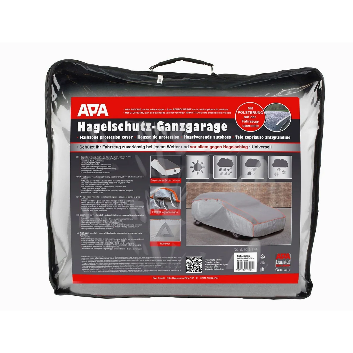 APA Faltgarage 16168, Hagelschutz für L-Fahrzeuge, witterungsbeständig