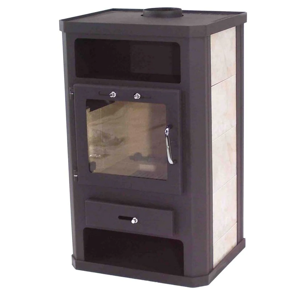 Apex Kaminofen 9kW, elegantes Kacheldesign, XXL Feuerraum, Energieeffizienzklasse A 5