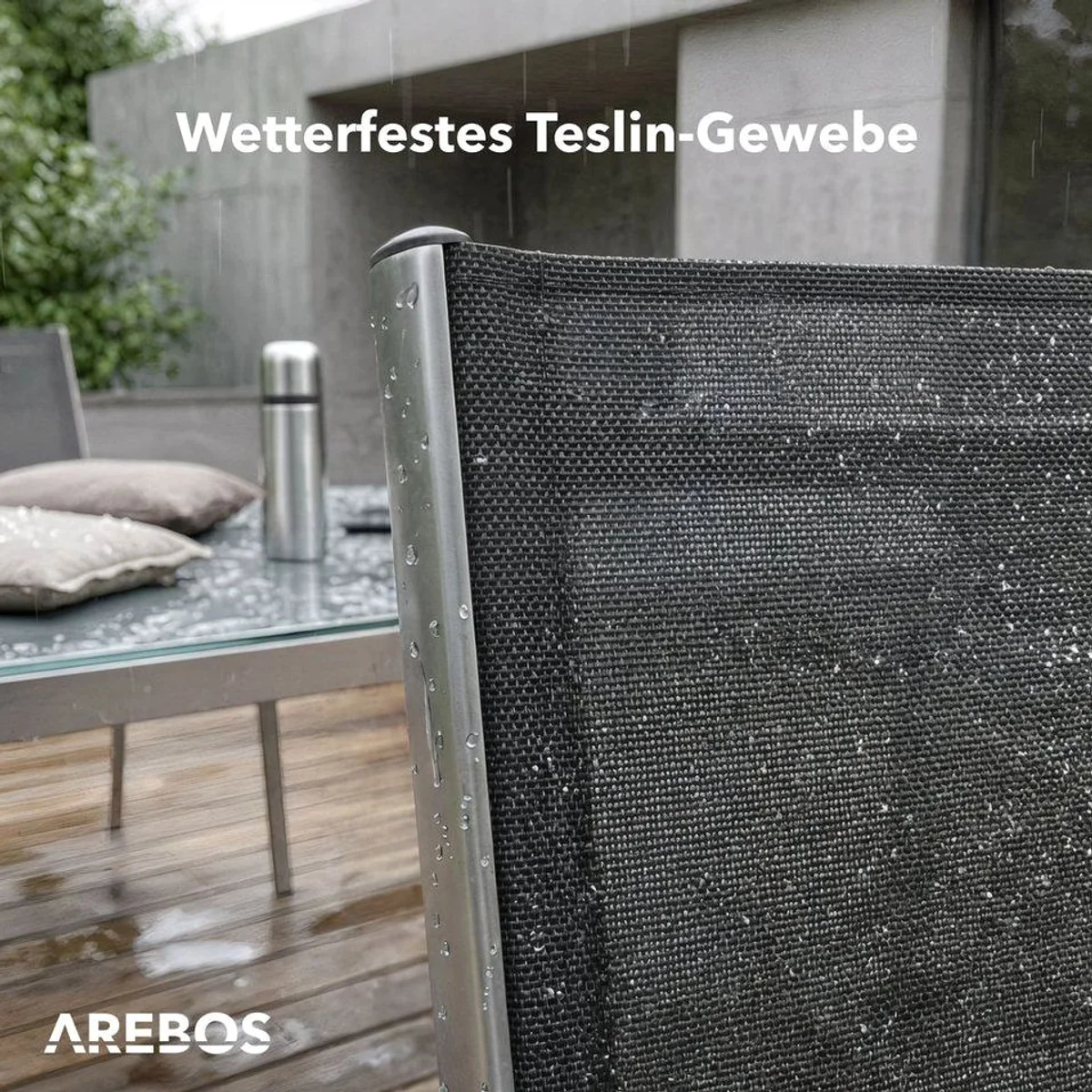 Arebos Klappstuhl Gartenstuhl 4er Set, 7-fach verstellbar, wetterfest, bis 120 kg 5