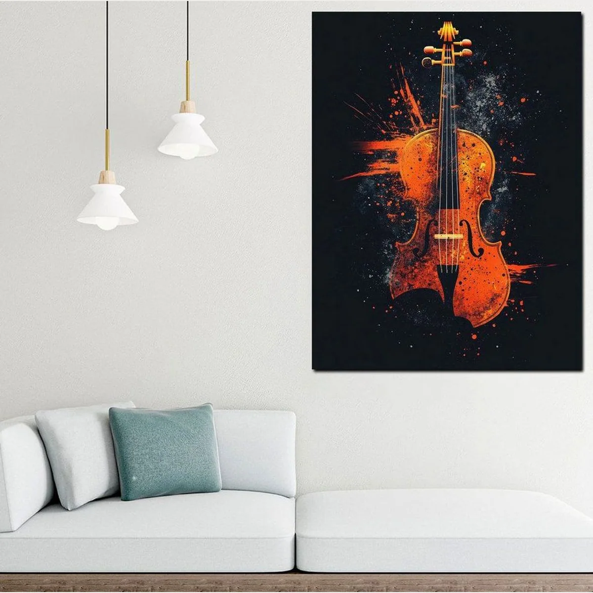 Artedinoi Leinwandbild Violine, Farbspiel in Rost und Anthrazit – modern und elegant 2