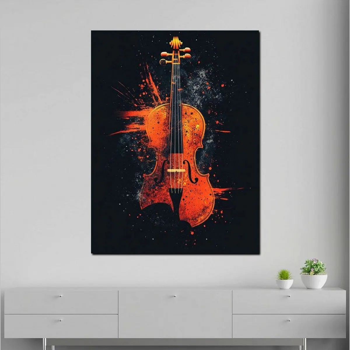 Artedinoi Leinwandbild Violine, Farbspiel in Rost und Anthrazit – modern und elegant 3