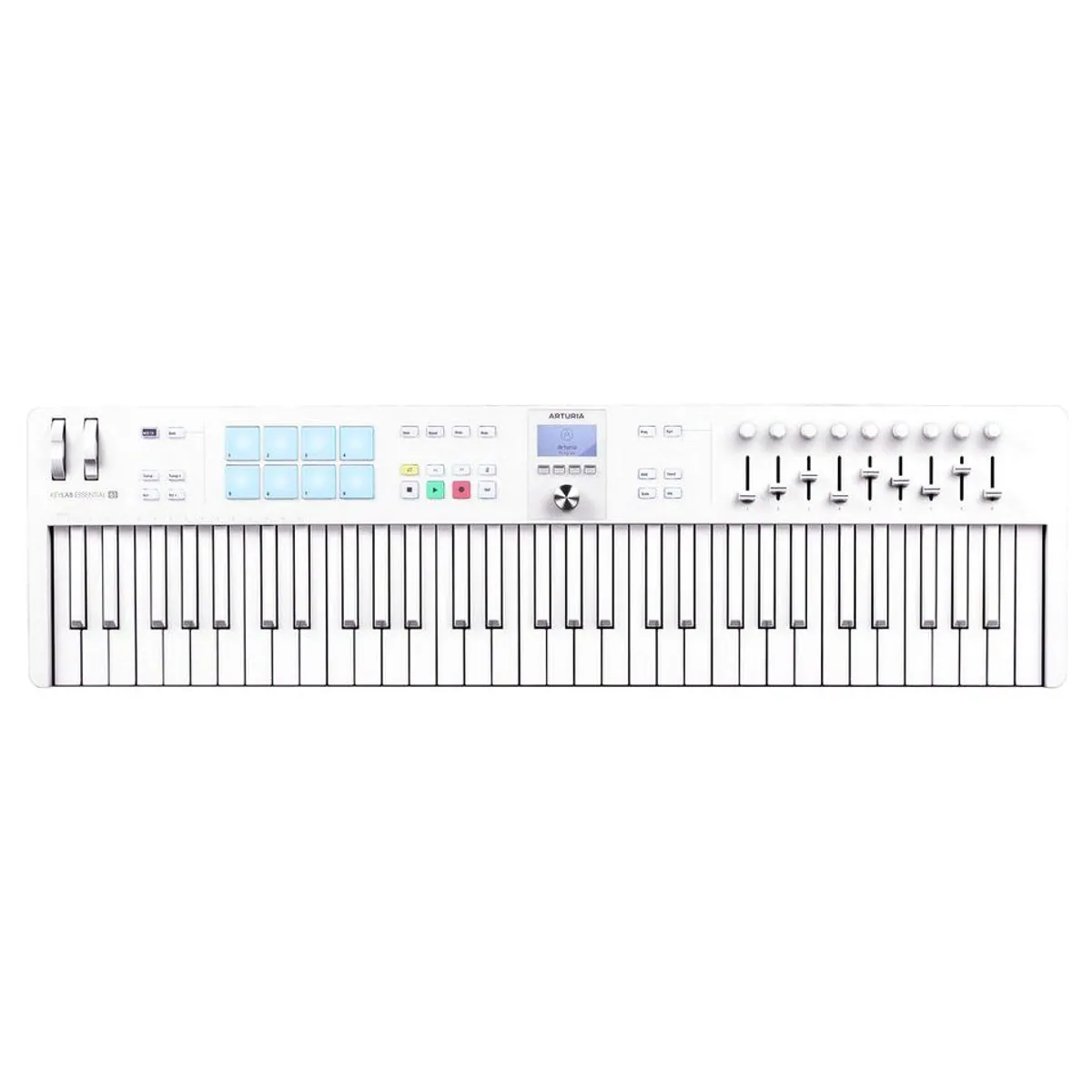 Arturia KeyLab Essential 61 Mk3 Alpine White, USB DAW-Controller, 61 Tasten, 8 Pads, 9 Fader