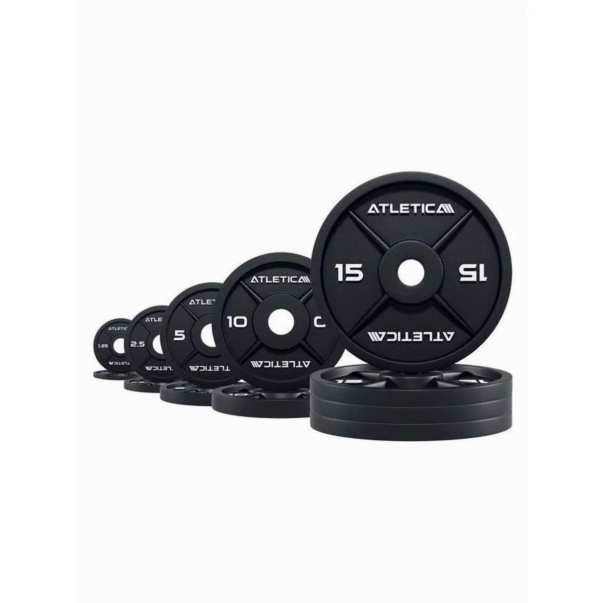 ATLETICA Hantelscheiben Set 97,5 kg, Gusseisen, 50 mm — vielseitig, langlebig, klassisch