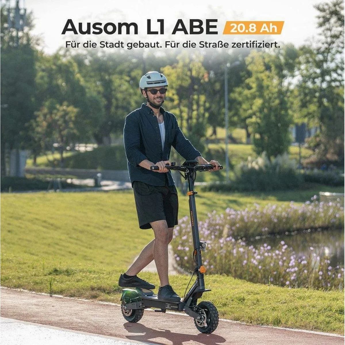 Ausom L1 E-Scooter, 90 km Reichweite, 500 W Motor, E-ABS-Bremssystem 2