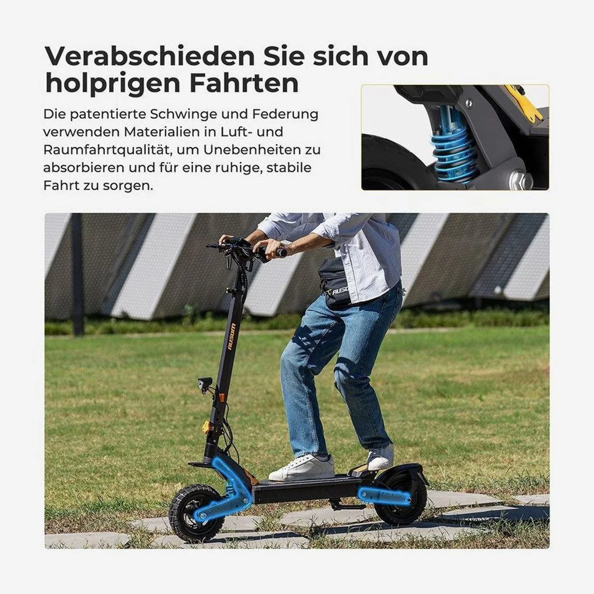 Ausom L1 E-Scooter, 90 km Reichweite, 500 W Motor, E-ABS-Bremssystem 3