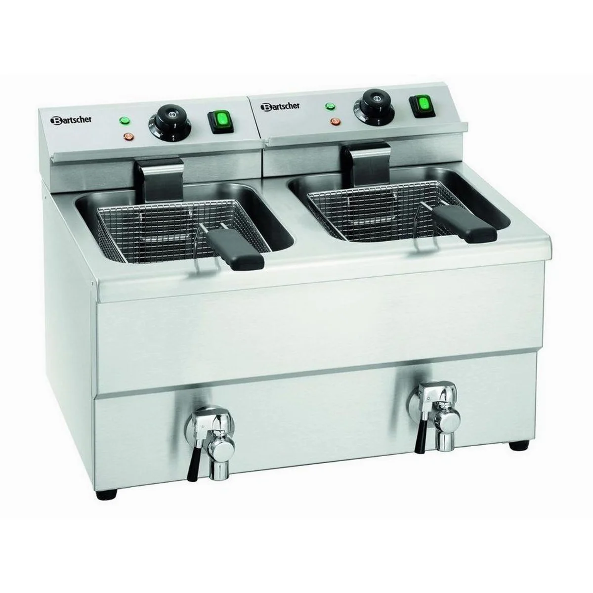Bartscher Doppel Fritteuse IMBISS II, 8 Liter, Kaltzone, Fettablasshahn 2