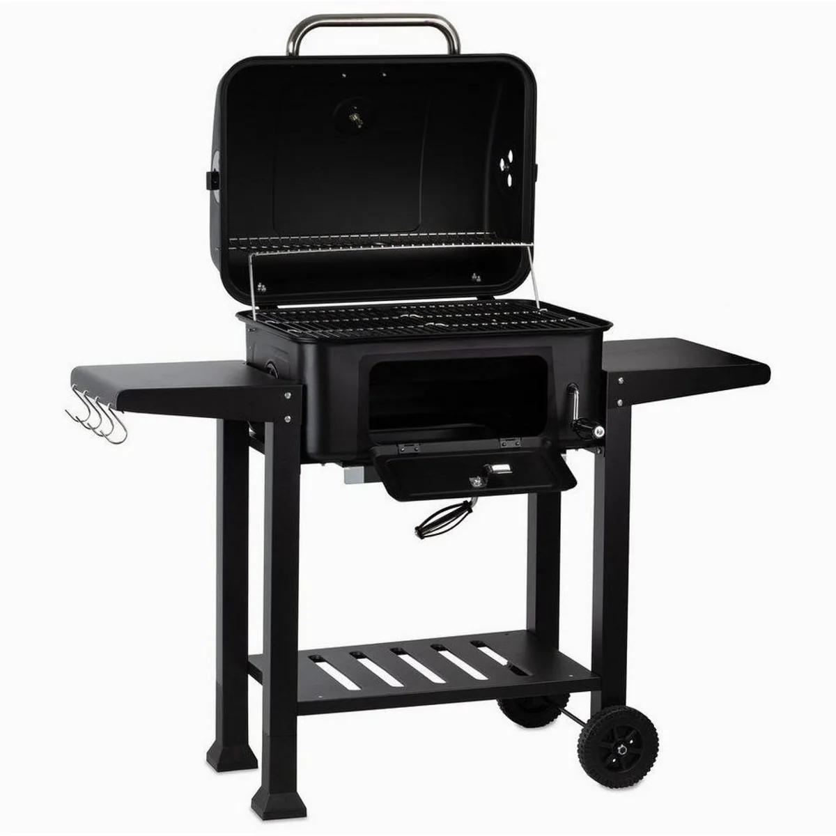 BBQ-Toro Holzkohlegrill, höhenverstellbare Kohleschale, integriertes Thermometer 5