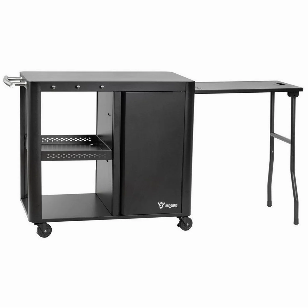 BBQ-Toro Grillablagetisch, große Arbeitsfläche und Stauraum — 95 x 50 x 80 cm, Schwarz 5