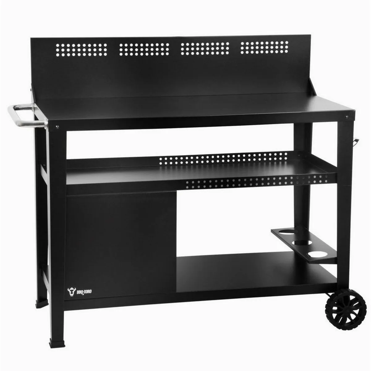 BBQ-Toro Grillwagen 125 x 57 x 104 cm, große Ablagefläche, Windschutz