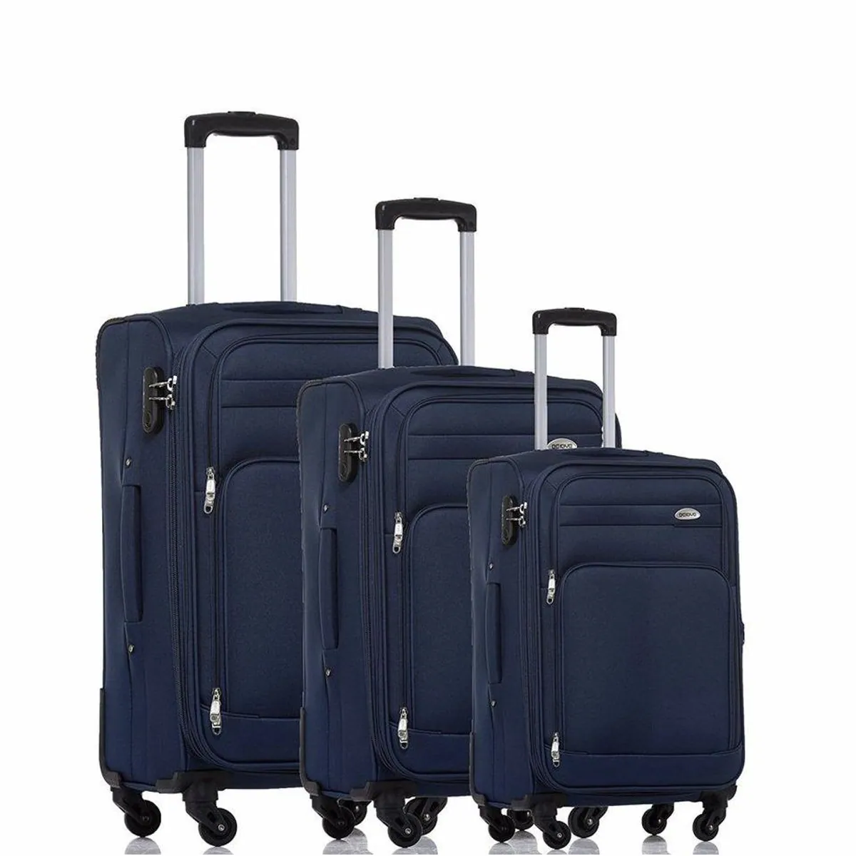 Beibye Trolleyset 3-tlg., leichtes Nylon, 4 Rollen, Dehnfalte