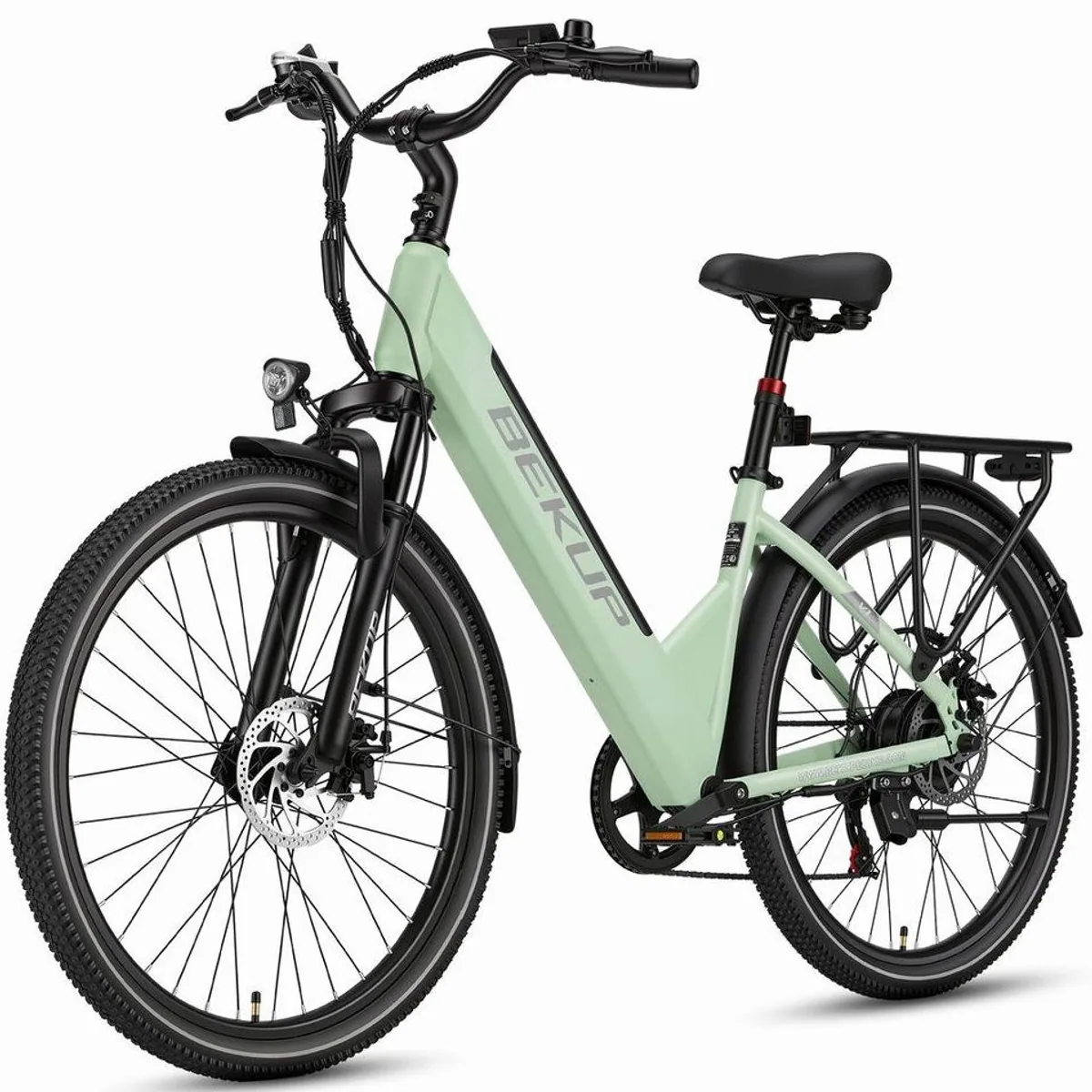 BEKUP E-Bike Cityrad 26 Zoll, 250 W Motor, 120 km Reichweite, 7-Gang Shimano