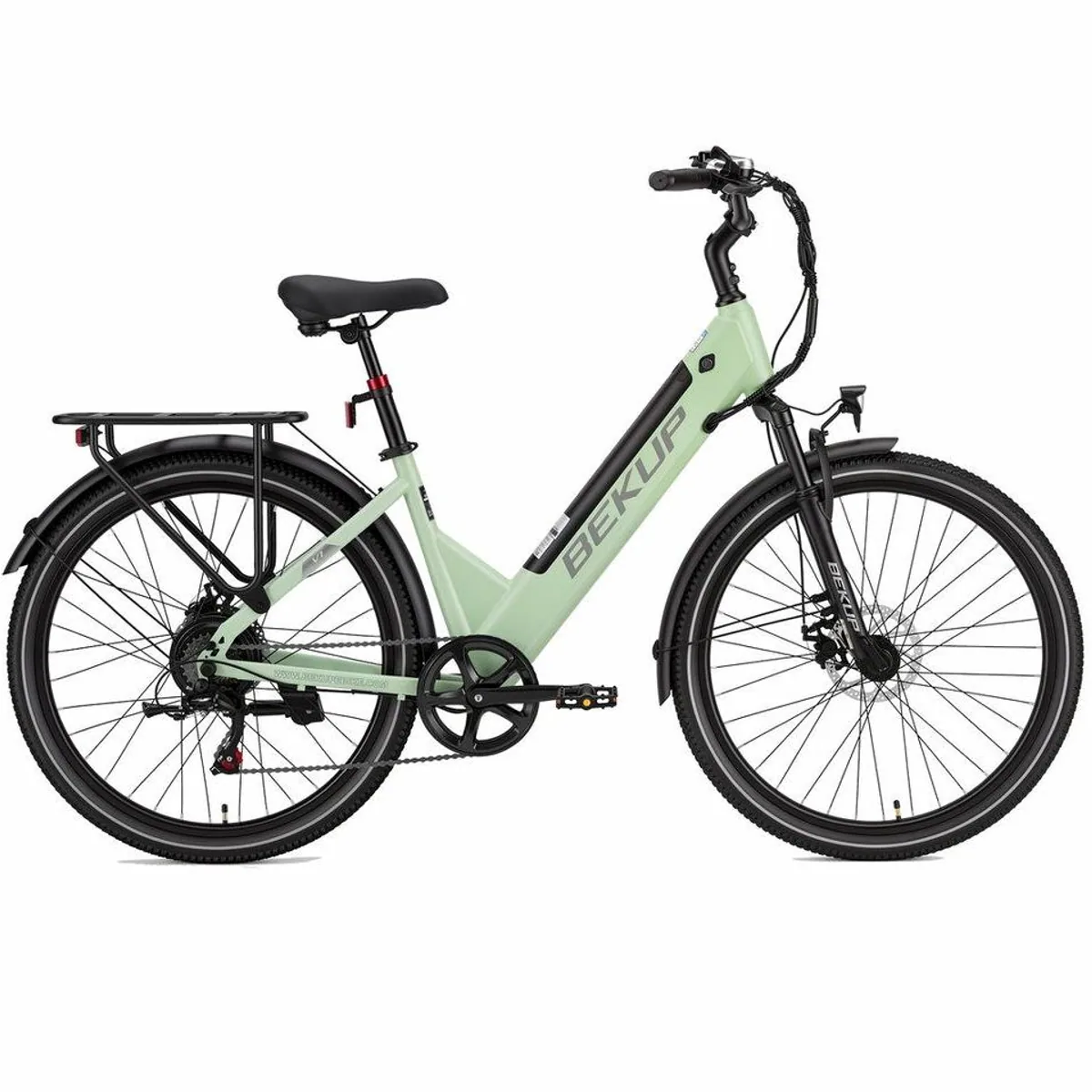 BEKUP E-Bike Cityrad 26 Zoll, 250 W Motor, 120 km Reichweite, 7-Gang Shimano 2