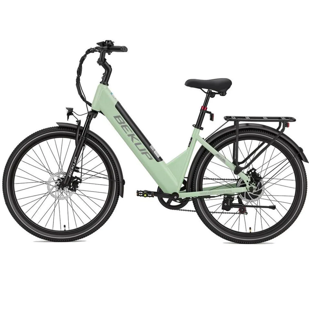 BEKUP E-Bike Cityrad 26 Zoll, 250 W Motor, 120 km Reichweite, 7-Gang Shimano 3
