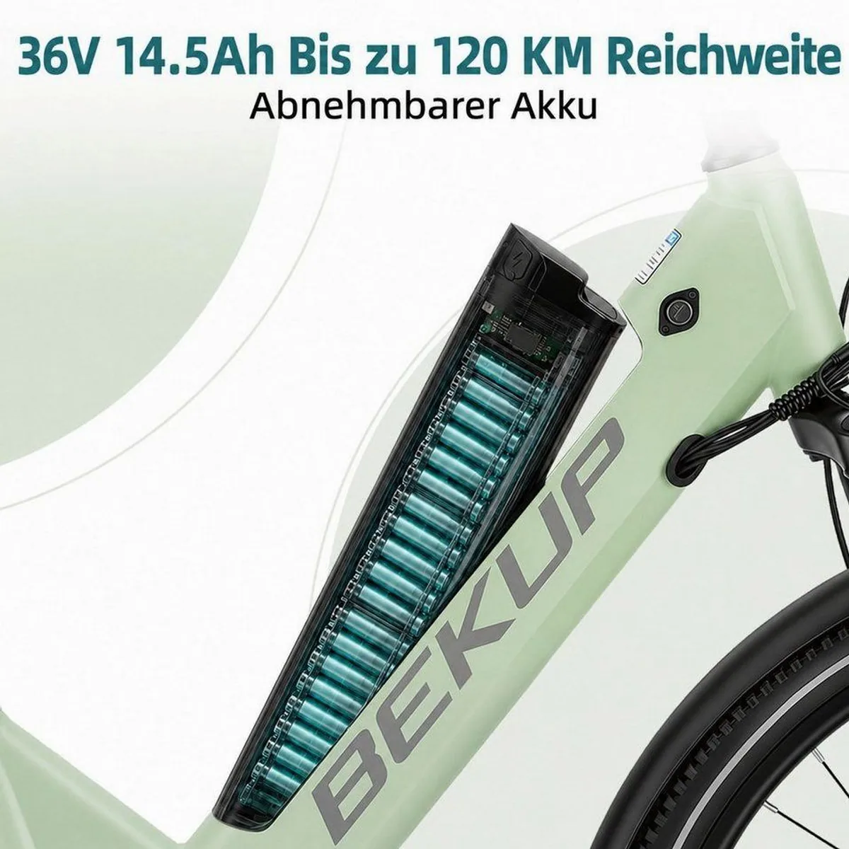 BEKUP E-Bike Cityrad 26 Zoll, 250 W Motor, 120 km Reichweite, 7-Gang Shimano 5