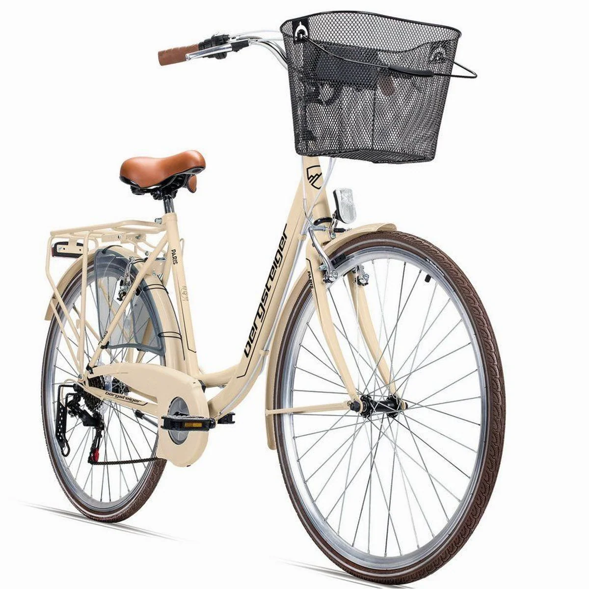bergsteiger Paris Cityrad, 26 Zoll, 6-Gang Shimano, Licht & Korb
