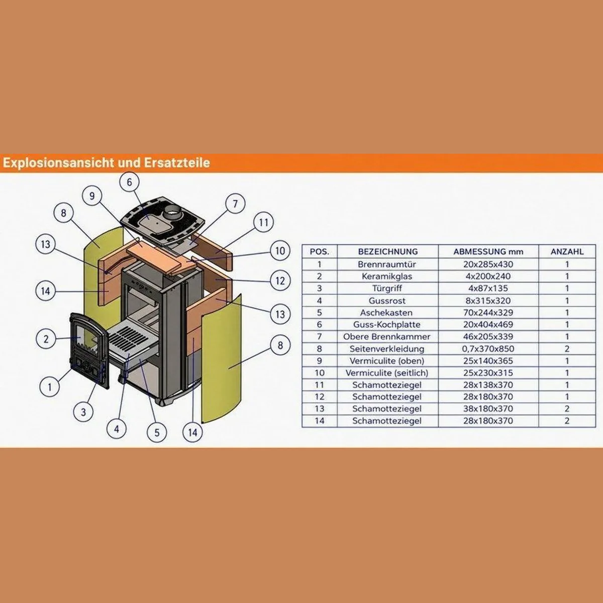 Blist Modena 4.0 Kaminofen, 7,4 kW, 81,6 % Wirkungsgrad 4