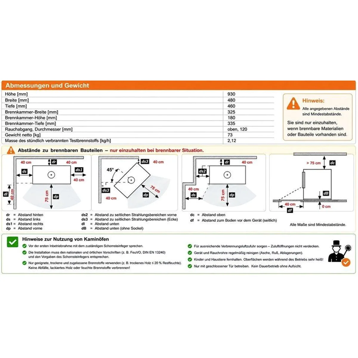 Blist Modena 4.0 Kaminofen, 7,4 kW, 81,6 % Wirkungsgrad 5