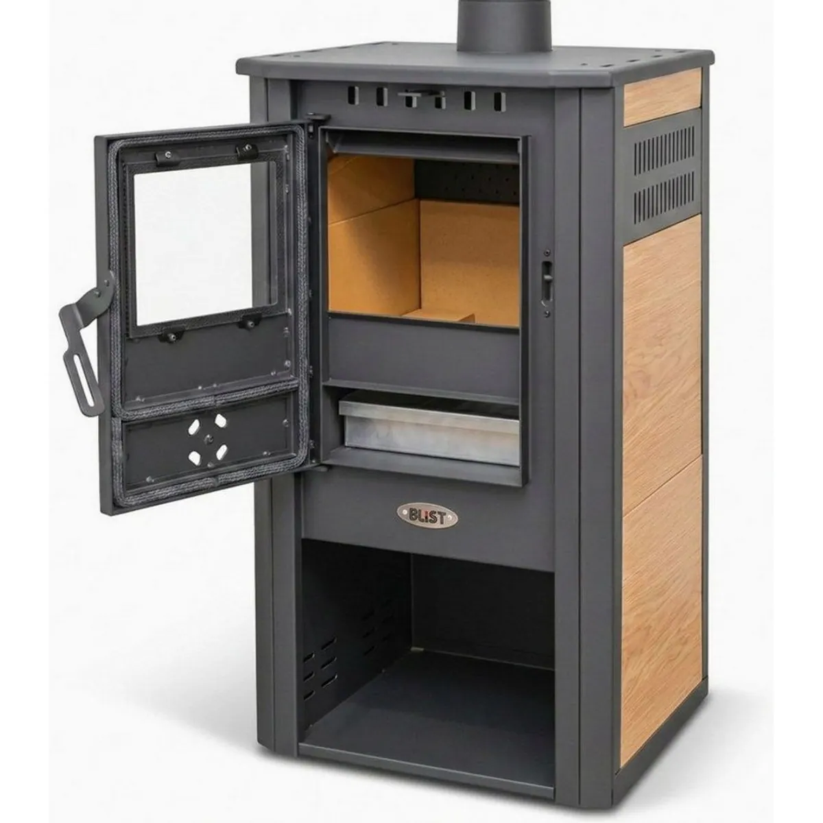 Blist Kaminofen Atene S Keramik Creme, 7,5 kW, hohe Effizienz, elegantes Design 2