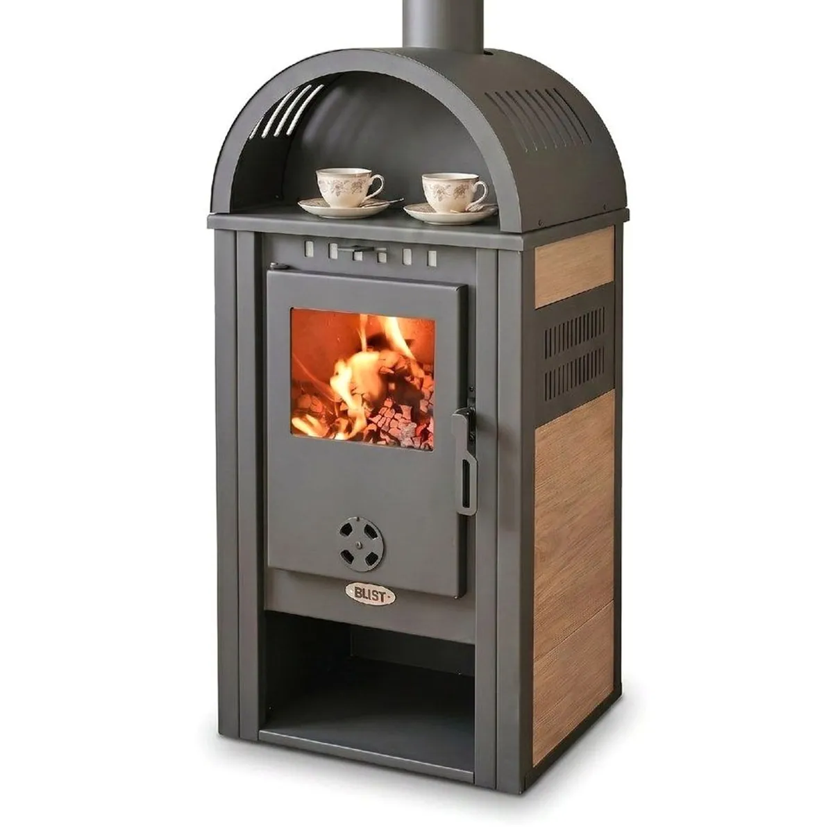 Blist Kaminofen Vienna S 4.0 Keramik Creme, 7,5 kW, elegante Verarbeitung, hohe Effizienz