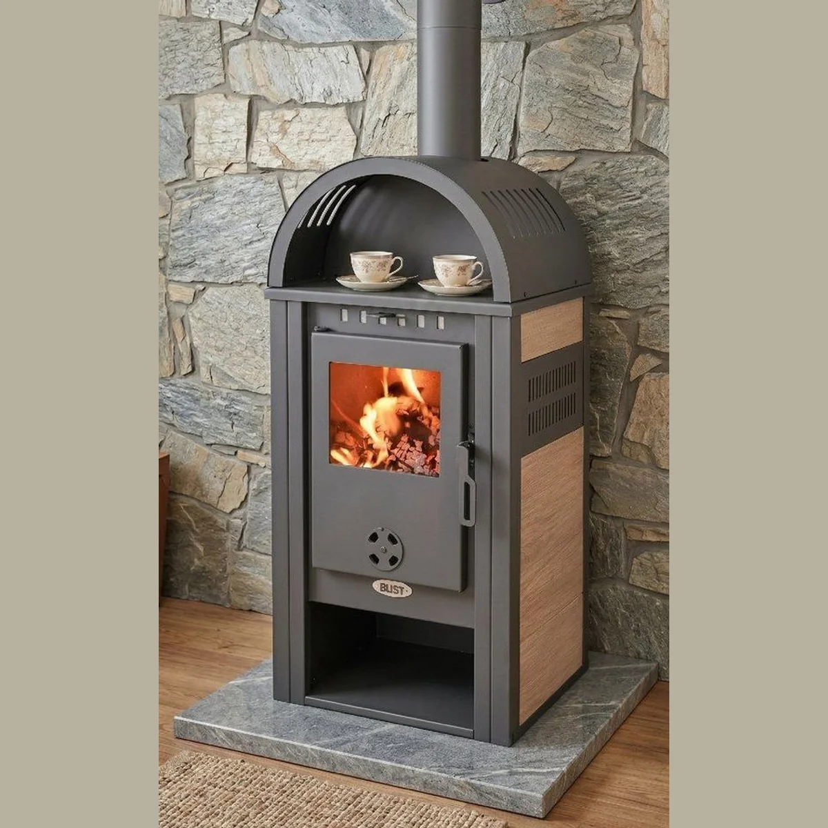 Blist Kaminofen Vienna S 4.0 Keramik Creme, 7,5 kW, elegante Verarbeitung, hohe Effizienz 2