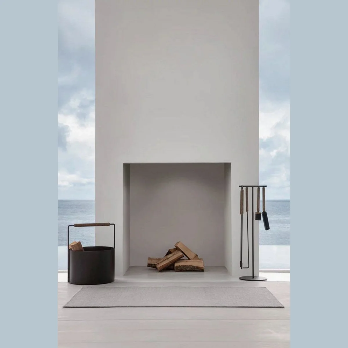 blomus ASHI Kamingarnitur, edles Design aus Stahl & Holz, 3-teilig 2