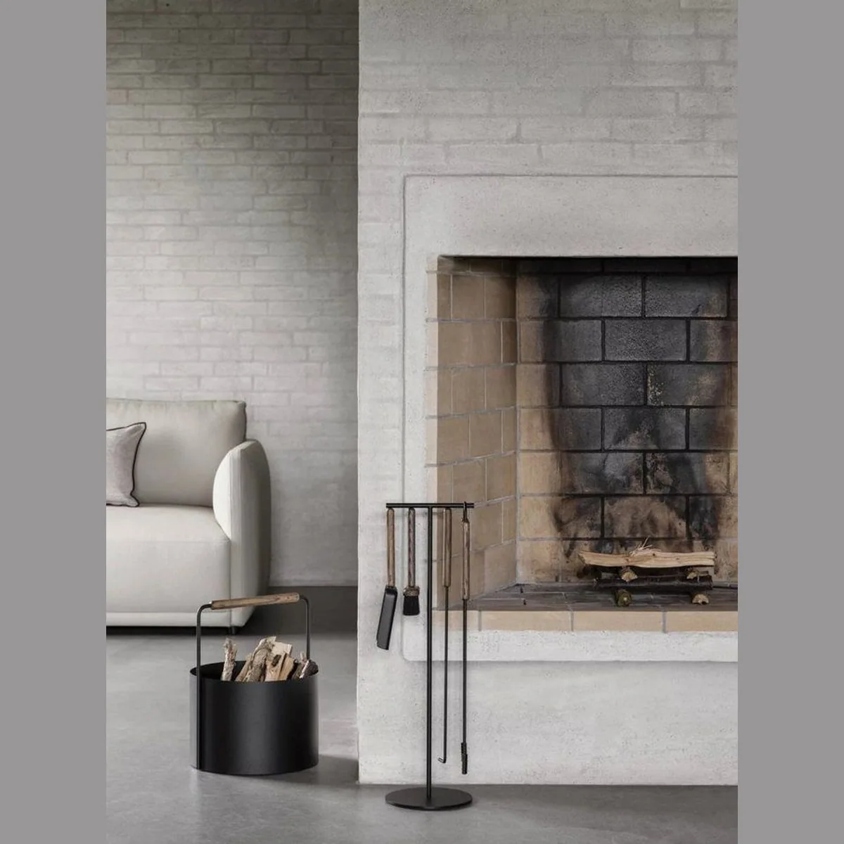 blomus ASHI Kamingarnitur, edles Design aus Stahl & Holz, 3-teilig 5