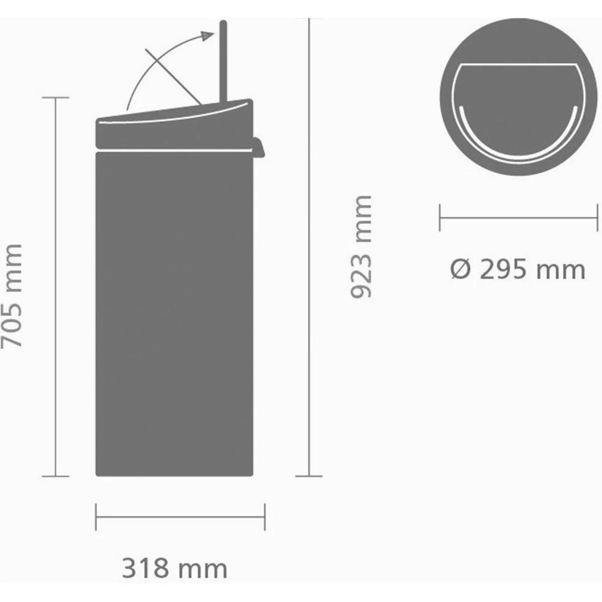 Brabantia Touch Bin 30L, kinderleichte Bedienung, robustes Design 5