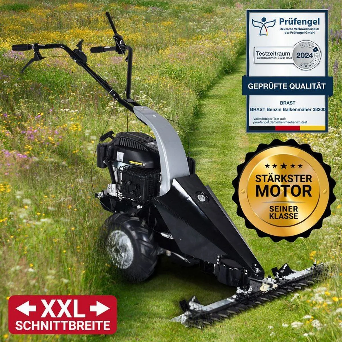 BRAST Balkenmäher 38200, leistungsstarker 4-Takt Motor, 97cm Schnittbreite, Luftbereifung 2