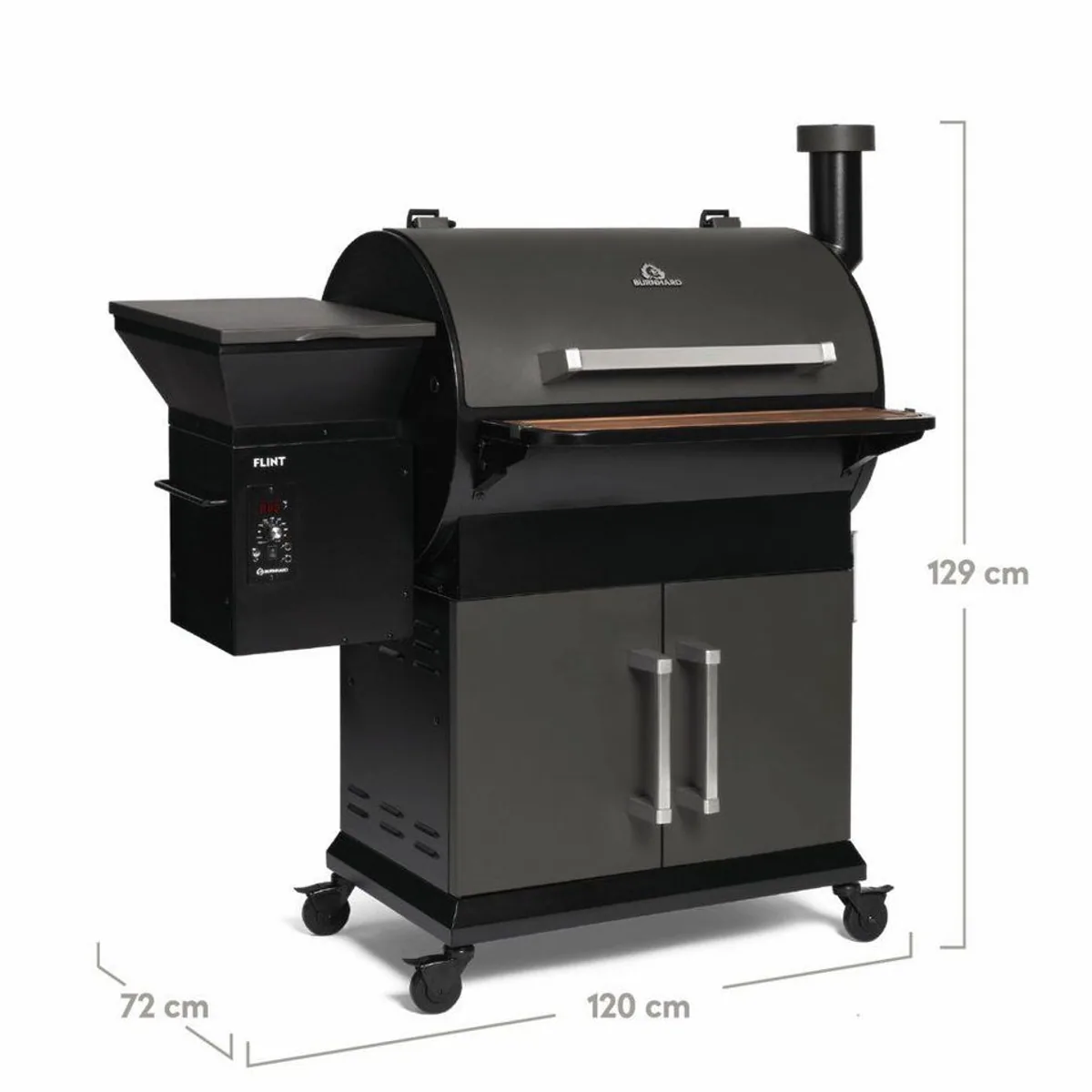 BURNHARD Smoker FLINT, Pelletsmoker, wetterfest, 3 Grillroste, Flaschenöffner 2