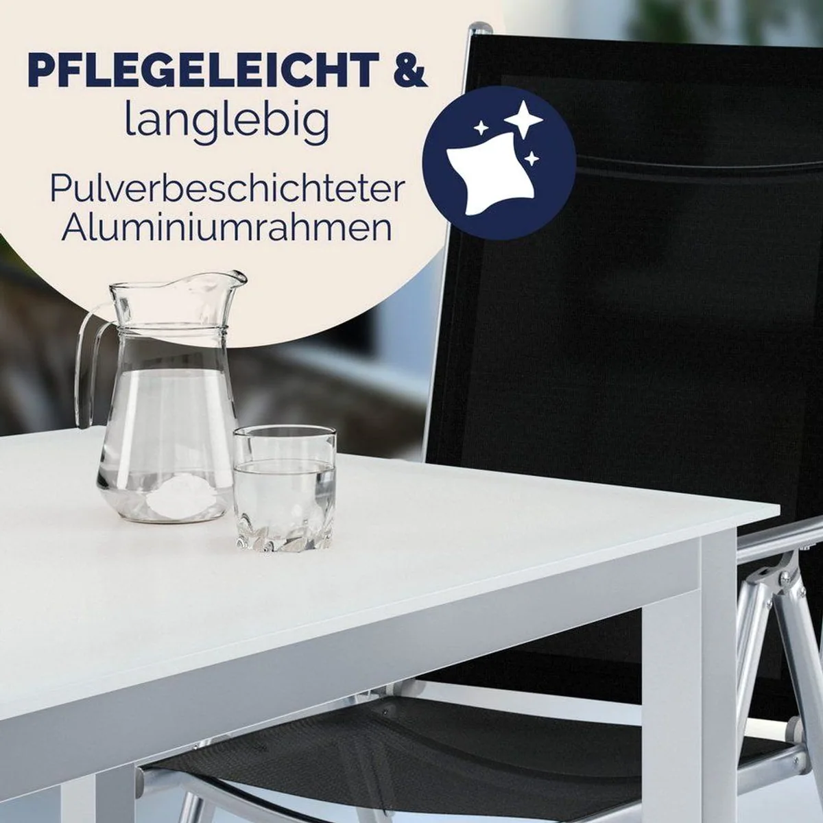 Casaria Garten-Essgruppe Bern, 9-teilig, klappbare Stühle, höhenverstellbar, wetterfest 4