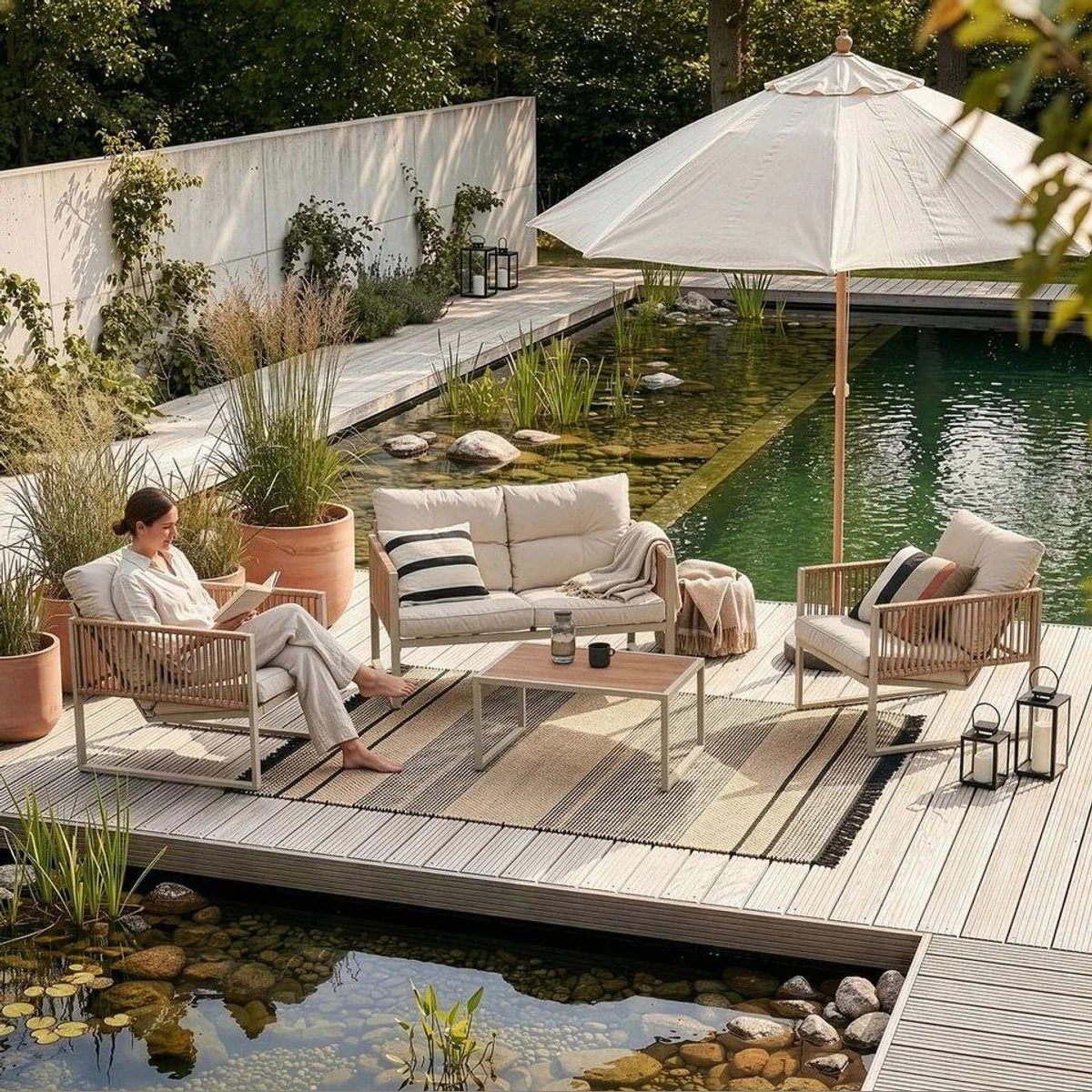 casa.pro Gartenlounge-Set Karg, 4-teilig, bequem und wetterfest 2