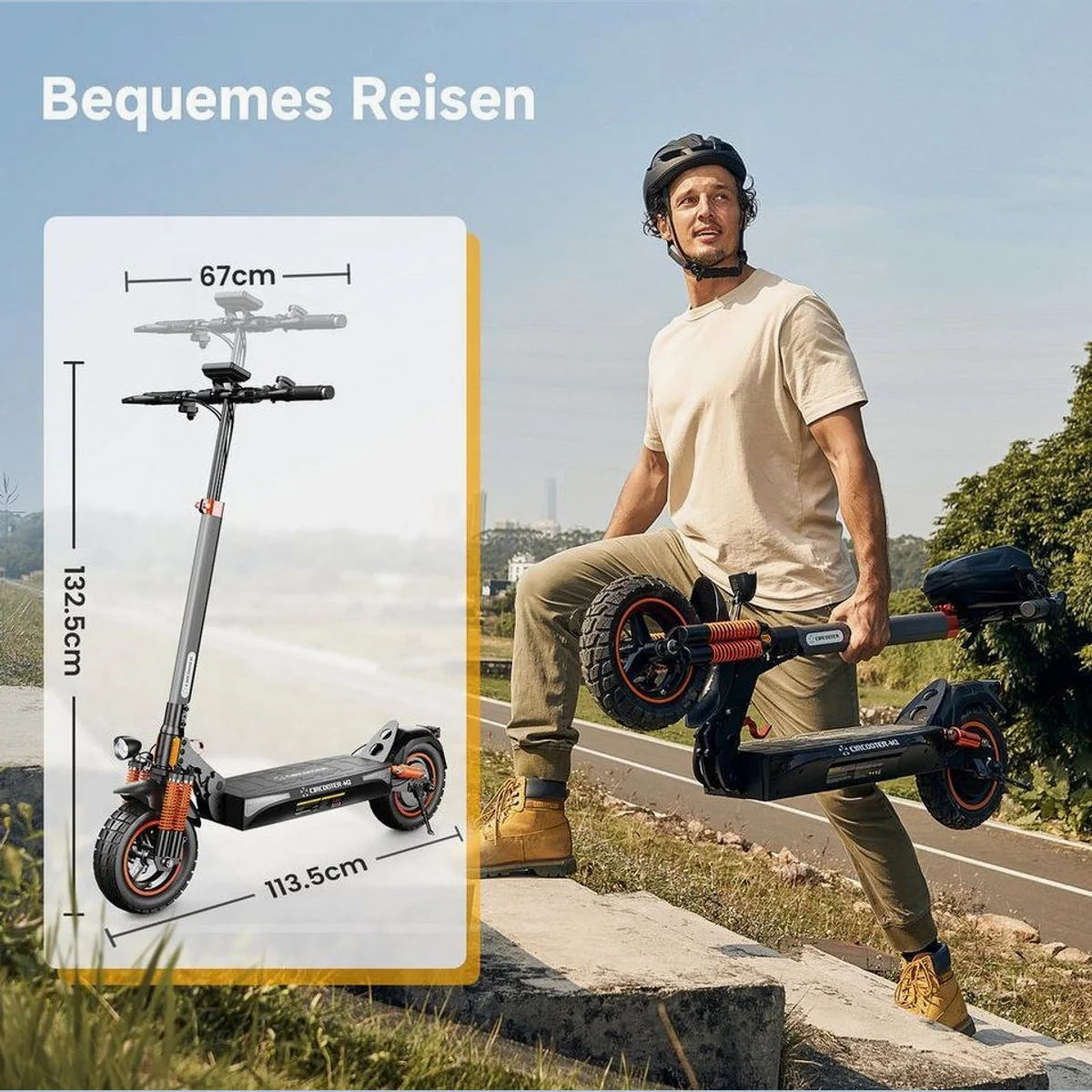 Circooter E-Scooter Offroad, 70 km Reichweite, klappbar, 10 Zoll Reifen 4