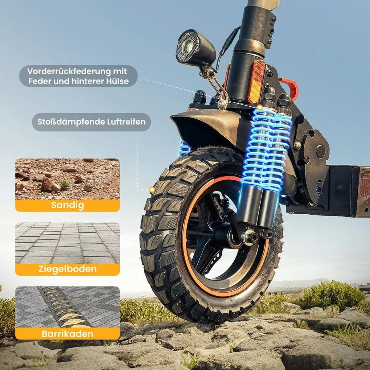 Circooter E-Scooter Offroad, 70 km Reichweite, klappbar, 10 Zoll Reifen 5