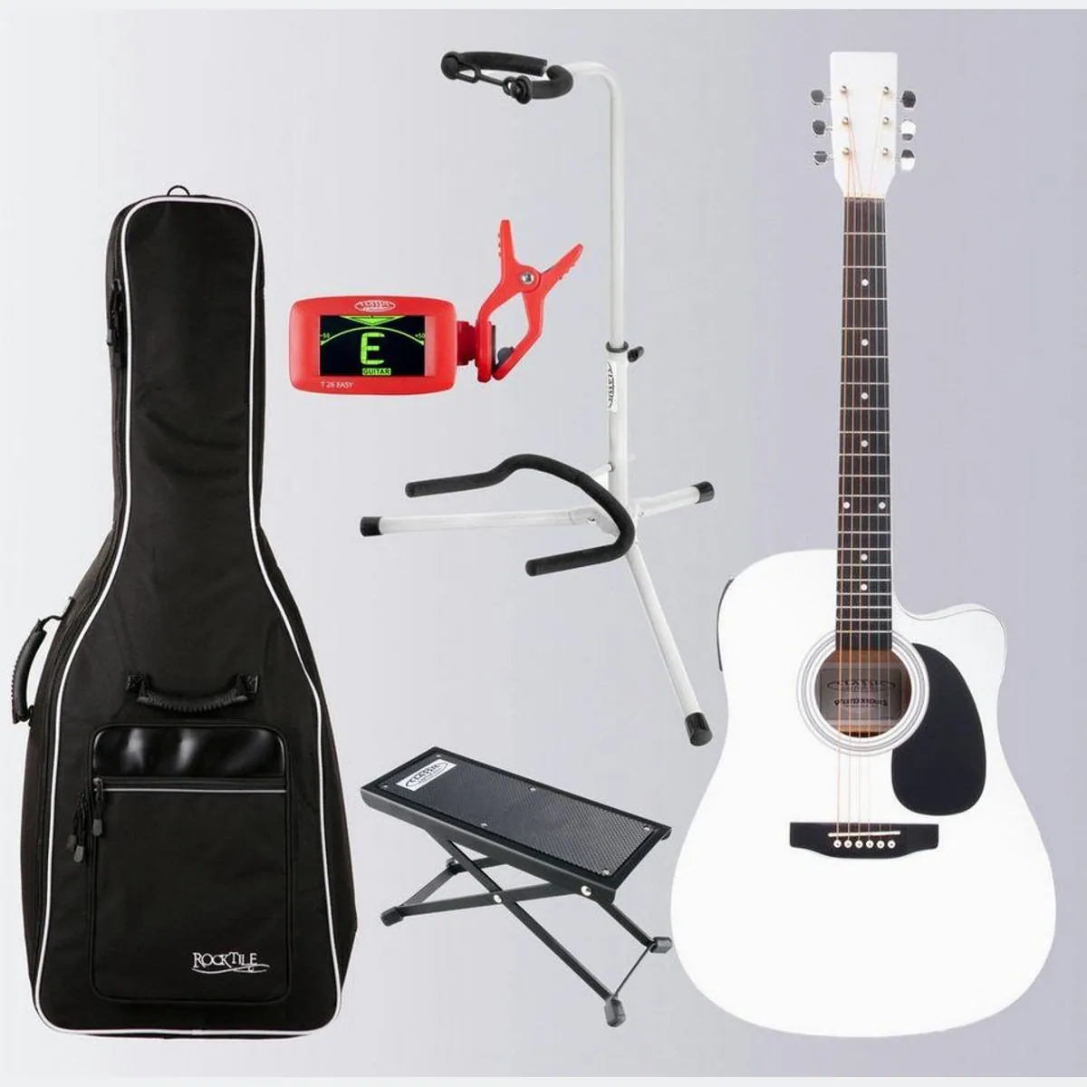 Classic Cantabile WS-10WH-CE Westerngitarre, Dreadnought-Style, inkl. Zubehör