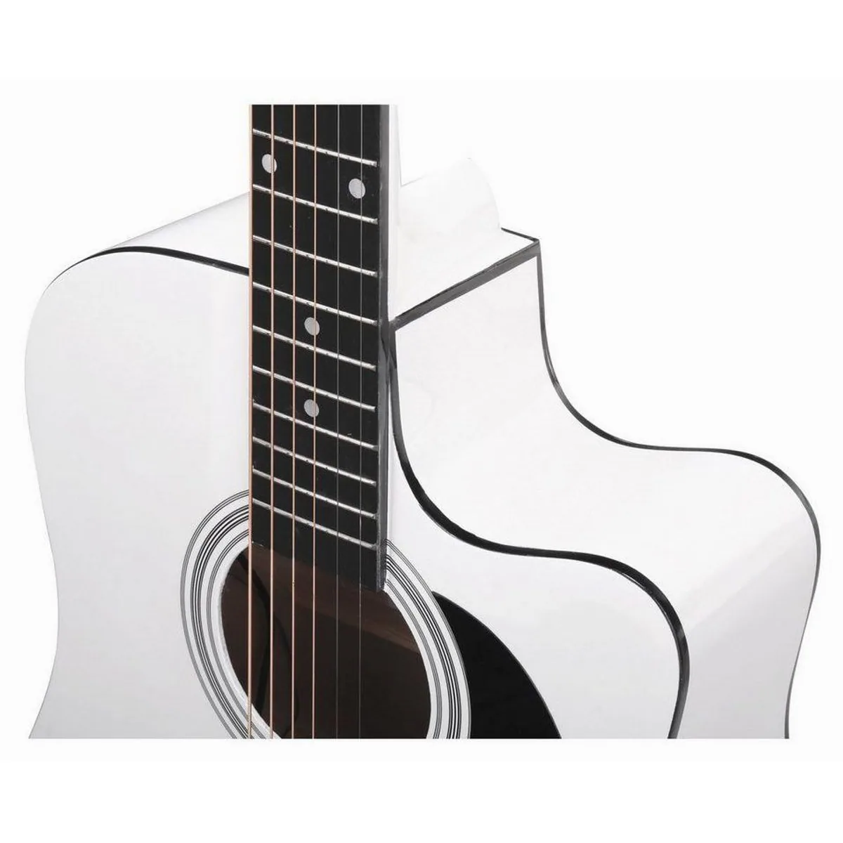 Classic Cantabile WS-10WH-CE Westerngitarre, Dreadnought-Style, inkl. Zubehör 2
