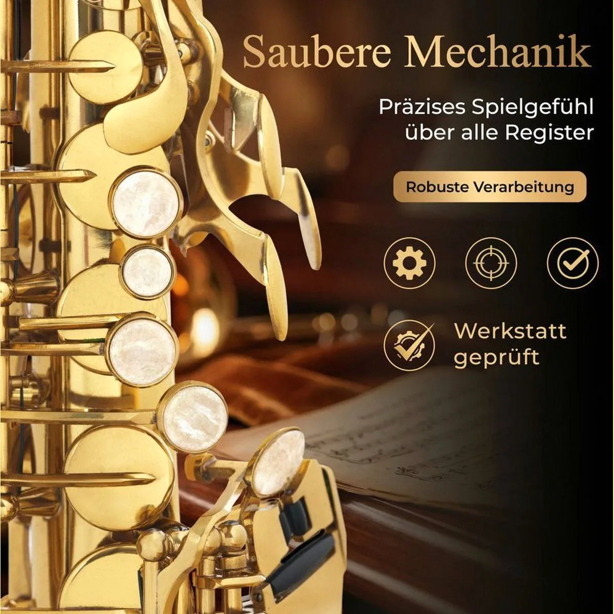 Classic Cantabile AS-450 Altsaxophon, leichter Spielkomfort, umfangreiches Zubehör 4