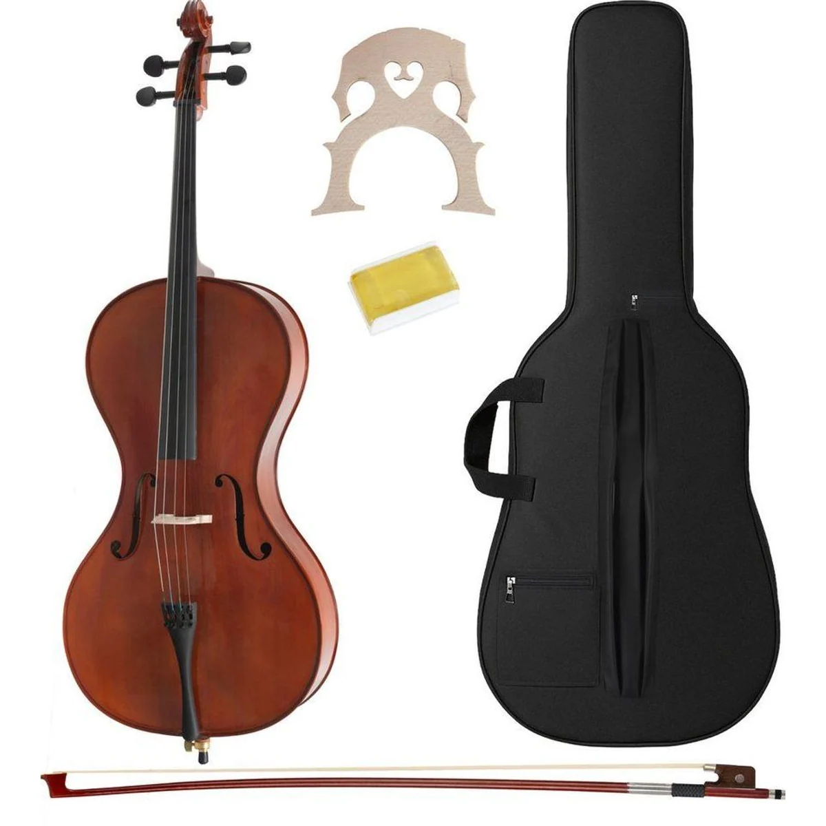 Classic Cantabile CP-200 4/4 Cello-Set, vollmassiv, inkl. Bogen und Tasche