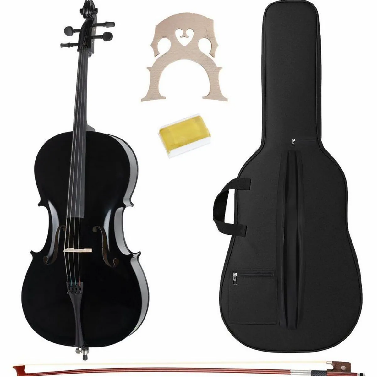 Classic Cantabile CP-100 Cello 4/4 Set, klassisches Design, Ahorn-Korpus, inkl. Bogen und Tasche