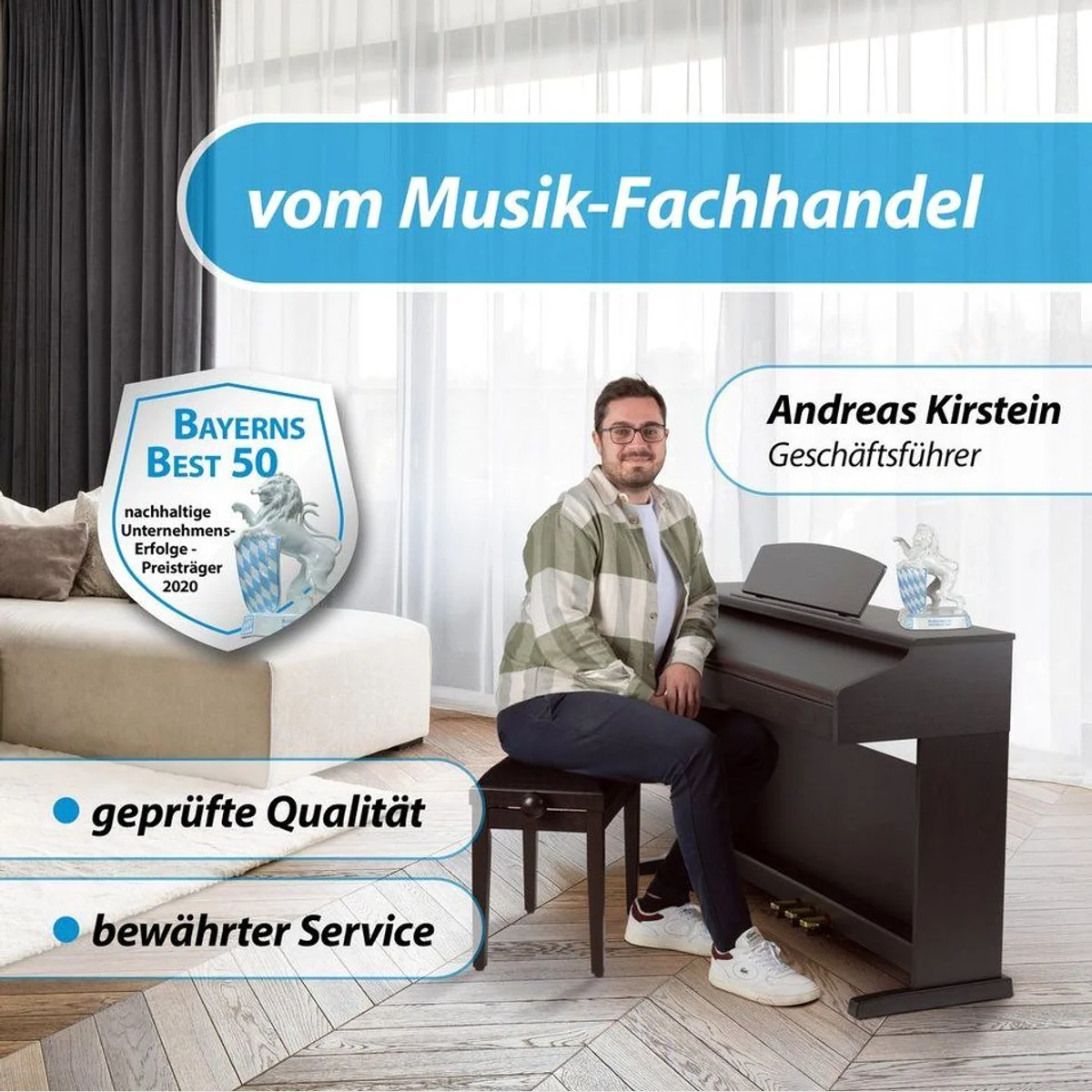 Classic Cantabile DP-50 Digitalpiano Set, 88 Tasten Hammermechanik, inkl. Klavierbank & Kopfhörer 5