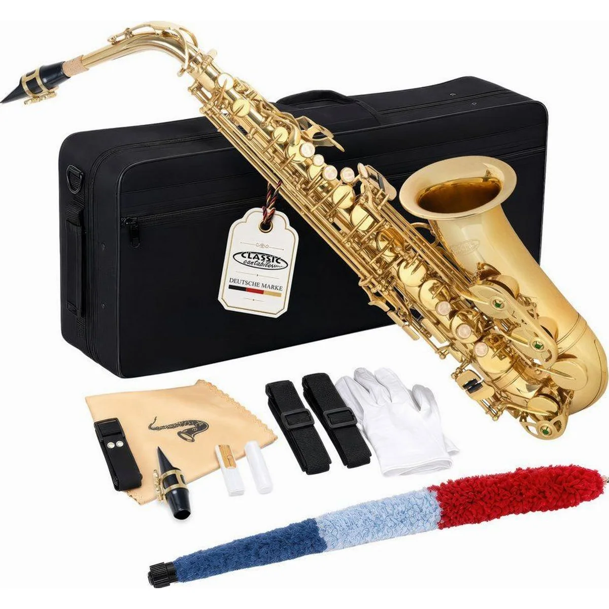Classic Cantabile Alt Saxophon AS-450, leicht spielbar, klarer Klang, mit Koffer und Zubehör