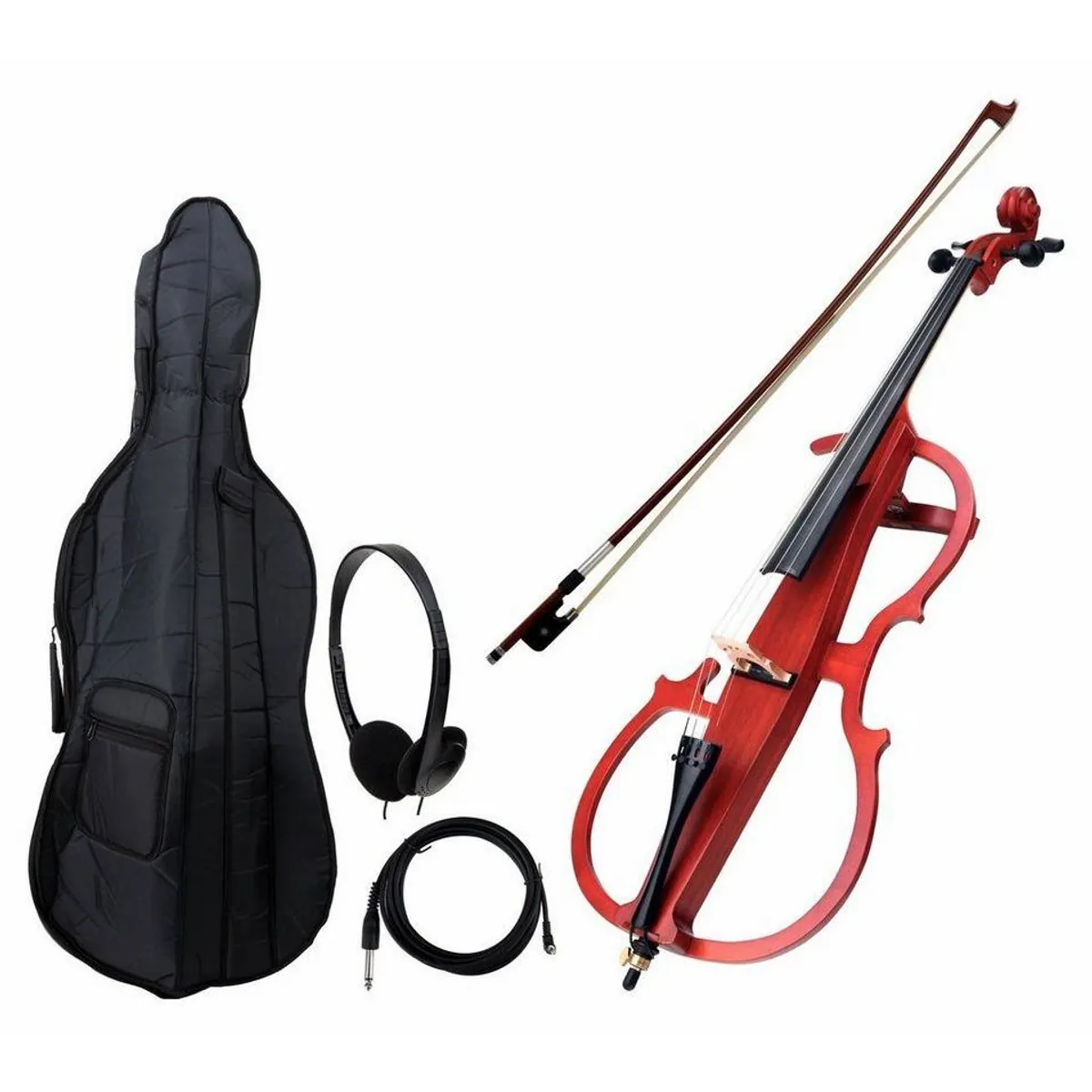 Classic Cantabile CE-200 E-Cello, kompakt, vielseitig, inklusive Kopfhörer