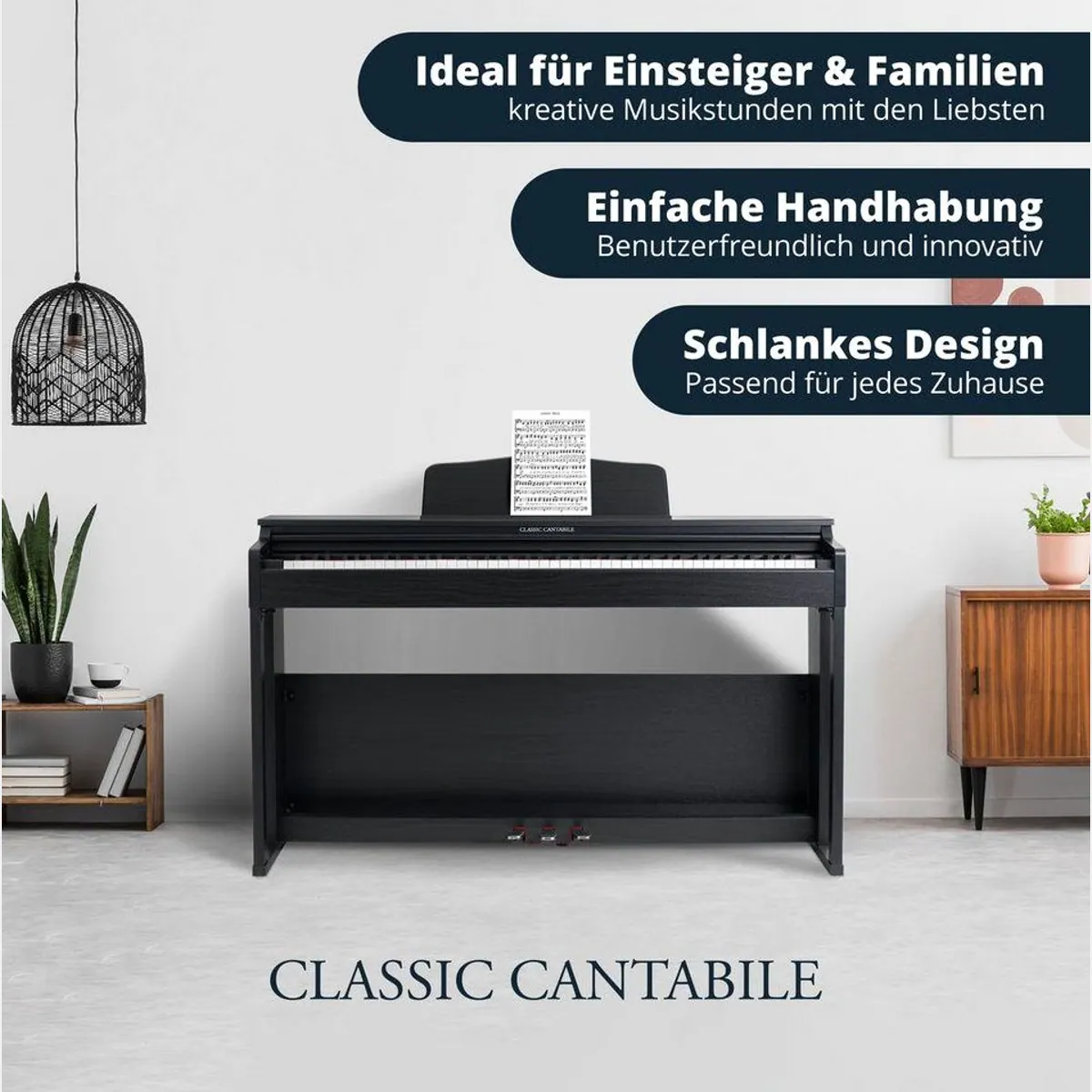Classic Cantabile DP-230 Digitalpiano, 88 Tasten, Hammermechanik, 40 Voices, 200 Rhythmen 2