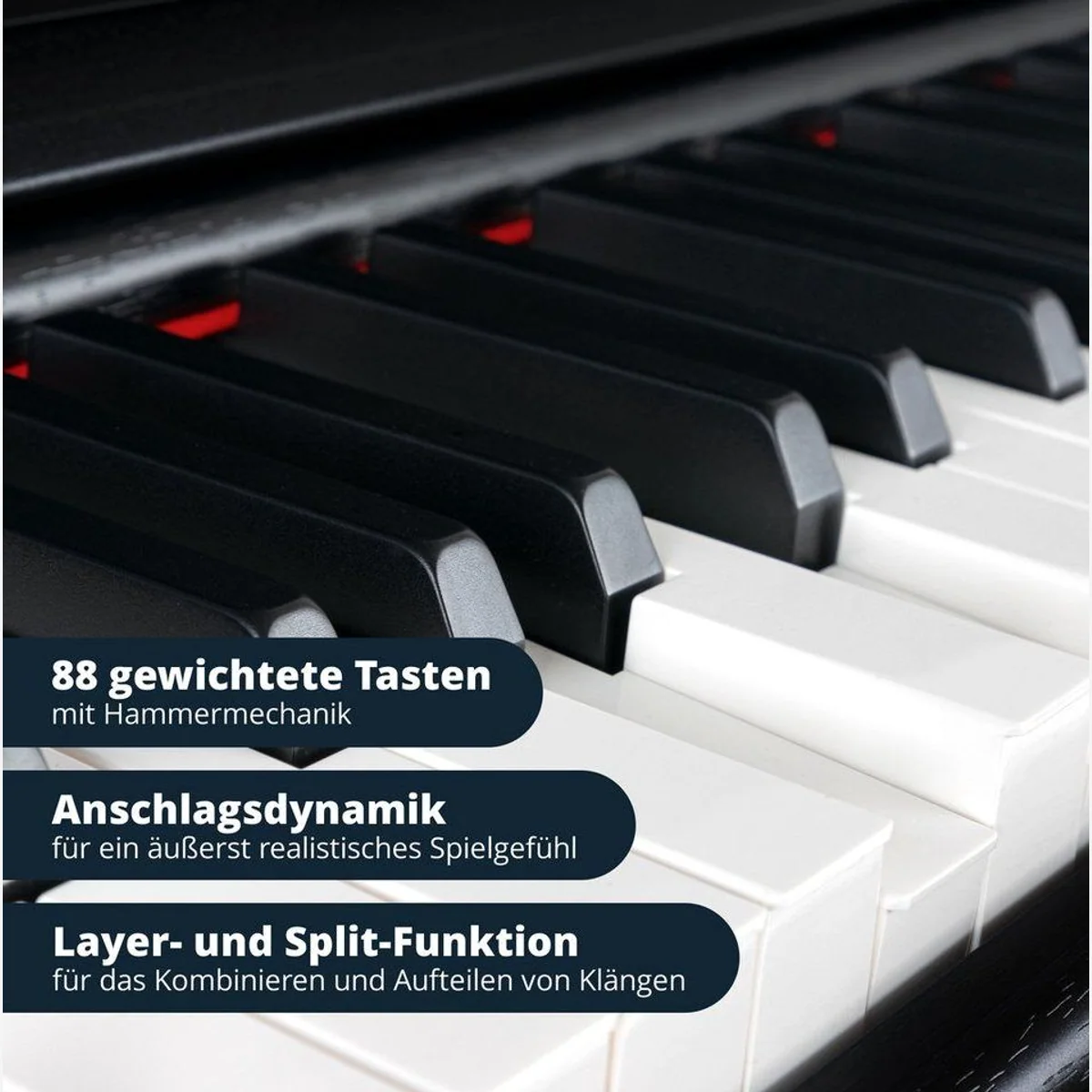 Classic Cantabile DP-230 Digitalpiano, 88 Tasten, Hammermechanik, 40 Voices, 200 Rhythmen 3