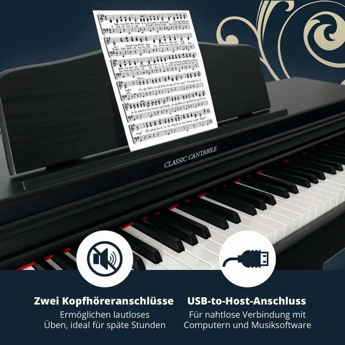 Classic Cantabile DP-230 Digitalpiano, 88 Tasten, Hammermechanik, 40 Voices, 200 Rhythmen 5